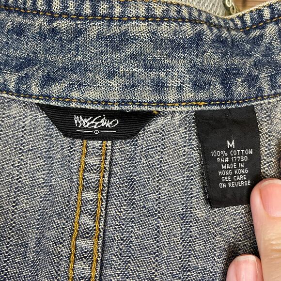 Mossimo Band Collar Button up Denim Jacket size M - Picture 7 of 7